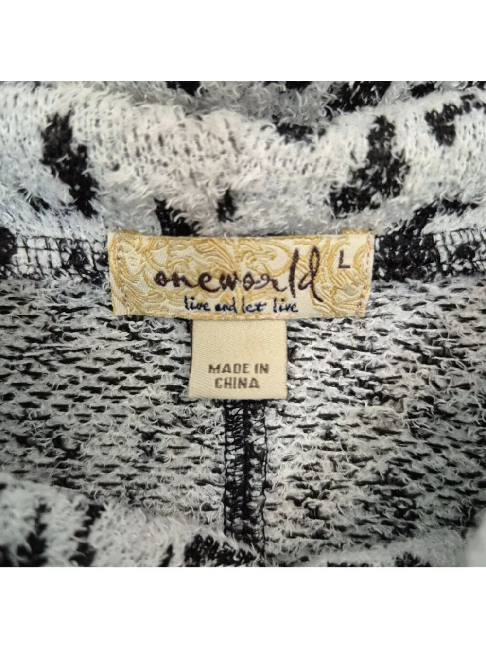 OneWorld Womens Cowl Neck Leopard Print Sweater Long Sleeve Lightweight Size L - Picture 2 of 6